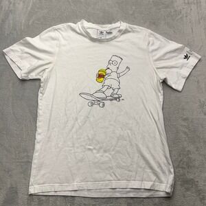 Adidas The Simpsons Bart Simpson Skater Graphic T Shirt White XL HA5811